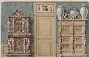 Möbel im Speisesaal in der Rue Fortunee, Haus von Balzac 1847 gekauft von M. Santi