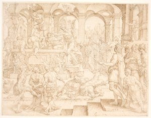 Josias befiehlt, dass alle Priester der Höhen getötet werden sollen von Maarten van Heemskerck