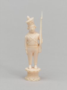 Weißer Bauer, Schachfigur, Indien, ca. 1820