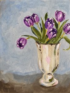 Lila Tulpen in Vase von Madison Phipps