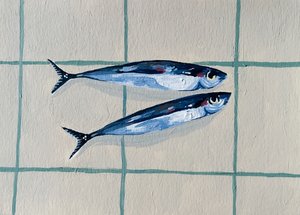 Zwei blaue Fische