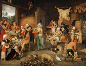 Bauernstube mit vornehmen Besuchern