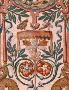 Flandrischer Wandteppich. Serie Geschichte von Gideon. Die Israeliten übergeben Gideon ihren Anteil an der Beute. Atelier François Geubels, Brüssel. Barock. 1534-1571.