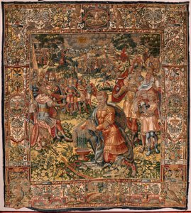 Diözesanmuseum. Flämischer Wandteppich. Serie Geschichte von Gideon. Das Wunder des Wollvlieses. Barock. 1534-1571.