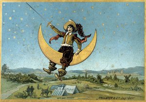 Illustration von Cyrano de Bergerac in seinem Roman 