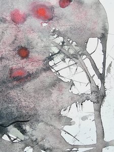 Karmesinroter Zweig Abstrakt