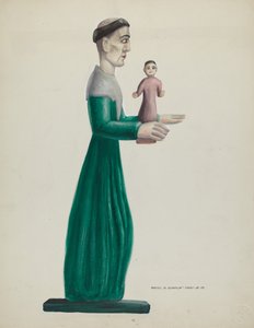 Geschnitzter und bemalter hölzerner Santo St. Joseph, 1935-1942