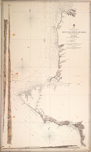 Schwarzes Meer, Karte der Südwestküste der Krim von Kap Aia bis Alma-Bucht. Von den Offizieren der H.M.S.V. Spitfire.