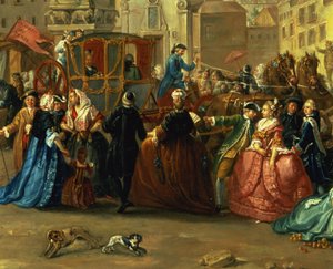 Die Messe von Madrid auf der Plaza de la Cebeda (Detail)