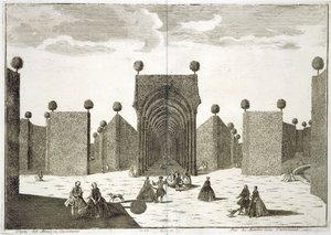 Die Topiary-Gärten, aus Delights of the Villa Castellazzo, von Domenico Felice Leonardi, veröffentlicht 1743
