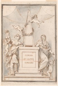 Entwurf für ein Monochrom-Gemälde, Kirche Corpus Domini, Bologna, Italien von Marc Antonio Franceschini