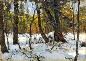 Wald im Winter von Marc Aurele de Roy Suzor Cote