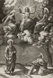 Christus, die Jungfrau und Johannes der Täufer mit den Heiligen Paulus und Katharina