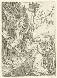 Engel erscheint Joachim von Marcantonio Raimondi