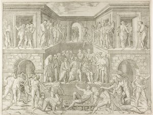 Martyrium des Heiligen Laurentius von Marcantonio Raimondi