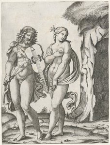 Orpheus spielt auf der Viola, bevor Eurydike in die Unterwelt geht