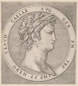 Speculum Romanae Magnificentiae: Nero, aus Die zwölf Cäsaren, um 1500-1534 von Marcantonio Raimondi