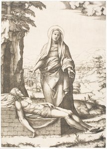Die Pietà von Marcantonio Raimondi