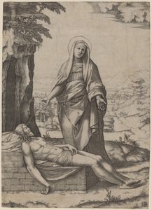 Die Klage der Jungfrau von Marcantonio Raimondi after Raphael