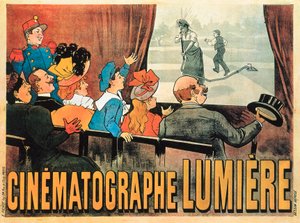 Der begossene Pudel, Plakat zur Werbung für den Cinematographe Lumiere, 1896