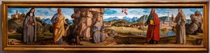 Der heilige Franziskus empfängt die Stigmata unter den Heiligen Klara und Peter, dem seligen Bartolomeo von Breganze, und den Heiligen Paulus und Bernhardin
