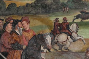 Jagdszene (Detail) von Marcello or Romani Girolamo (Romanino) (c.1485 c.1566) (attr.to) Fogolino