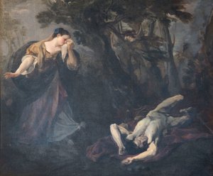 Die heilige Margareta von Cortona findet den Leichnam ihres Geliebten
