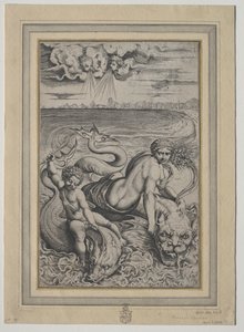 Liebe und Amor von Delfinen getragen von Marco Dente