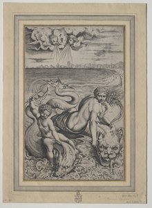 Liebe und Amor von Delfinen getragen, 1500er
