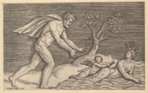 Speculum Romanae Magnificentiae: Nackter Mann verfolgt eine Najade, ca. 1515-1527