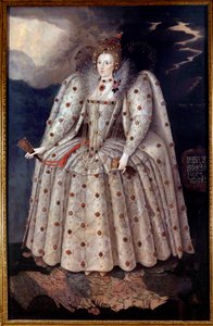 Fußporträt von Königin Elisabeth I. von England, Gemälde von Marcus Gheeraerts dem Jüngeren (um 1592)