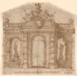 Architektonische Gartendekoration mit Springbrunnen von Marcus Tuscher