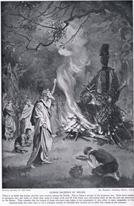 Menschenopfer durch Druiden, Illustration aus 