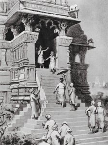 Kirtivarman Chandella besucht seinen Tempel in Khajurahu, AD 1065 von Margaret (after) Dovaston