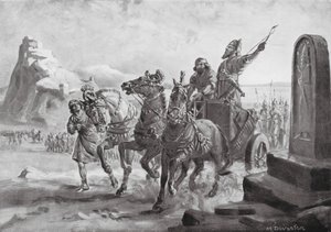 Tiglath-pileser IV vor der Zitadelle von Turushpa von Margaret (after) Dovaston