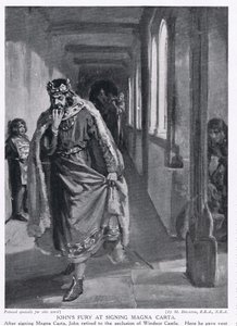 Johns Wut bei der Unterzeichnung der Magna Carta, 1215 n. Chr. von Margaret Dovaston