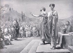 Perikles bittet für Aspasia, Illustration aus 
