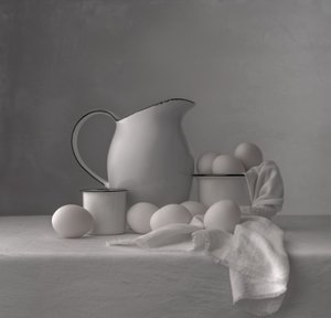 Frische Eier Weißer Krug von Margareth Perfoncio