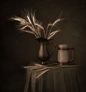 Rustikales Weizen-Stillleben