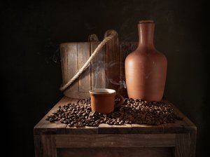 Dampfender Rustikaler Kaffee