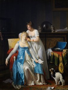 Schlechte Nachrichten, Gemälde von Marguerite Gerard (1761-1837), Öl auf Leinwand, 63,5x50,5 cm, Frankreich