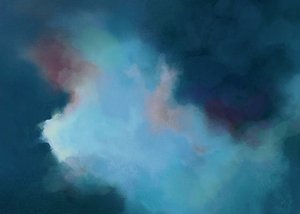 Abstrakter blauer Dunst von Maria Borglund