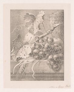 Stillleben mit Früchten und dekoriertem Topf von Maria Geertruida de Goeje Barbiers (attributed to)