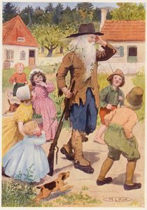 Illustration zur Geschichte von Rip Van Winkle
