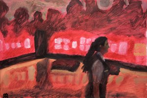 Karmesinrotes Zimmer von Maria Magenta