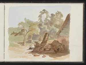 Holzstapel für eine Hütte von Maria Vos