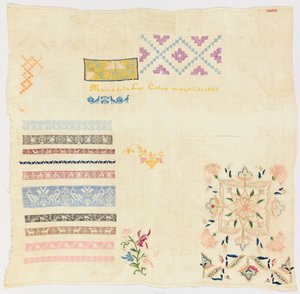 Stickmustertuch von Maria de la Luz Garcia
