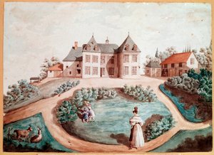 Ein Schloss in Touraine. Illustration für „Die Lilie im Tal“ von Balzac von Maria du (attr. to) Fresnay