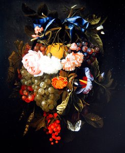 Ein Blumen- und Früchtekranz
