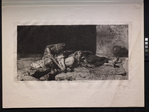 Araber wacht über den Körper seines Freundes